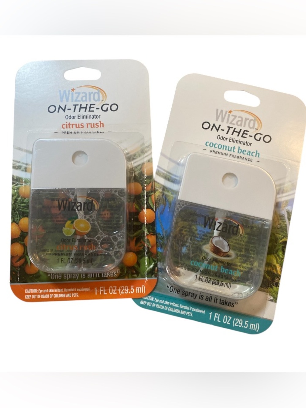 On-The-Go Odor Eliminator Spray — Citrus Rush & Coconut Beach (Clear)